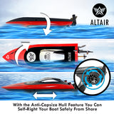 Altair AA102 RED Aqua RC Boat: Great Gift for Kids and Adults, Anti-Capsize Hull System